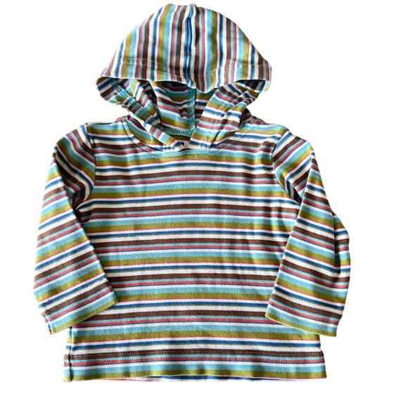 Tea Collection Green Stripe Hoodie - Size 6-12 Months - Picture 1 of 5